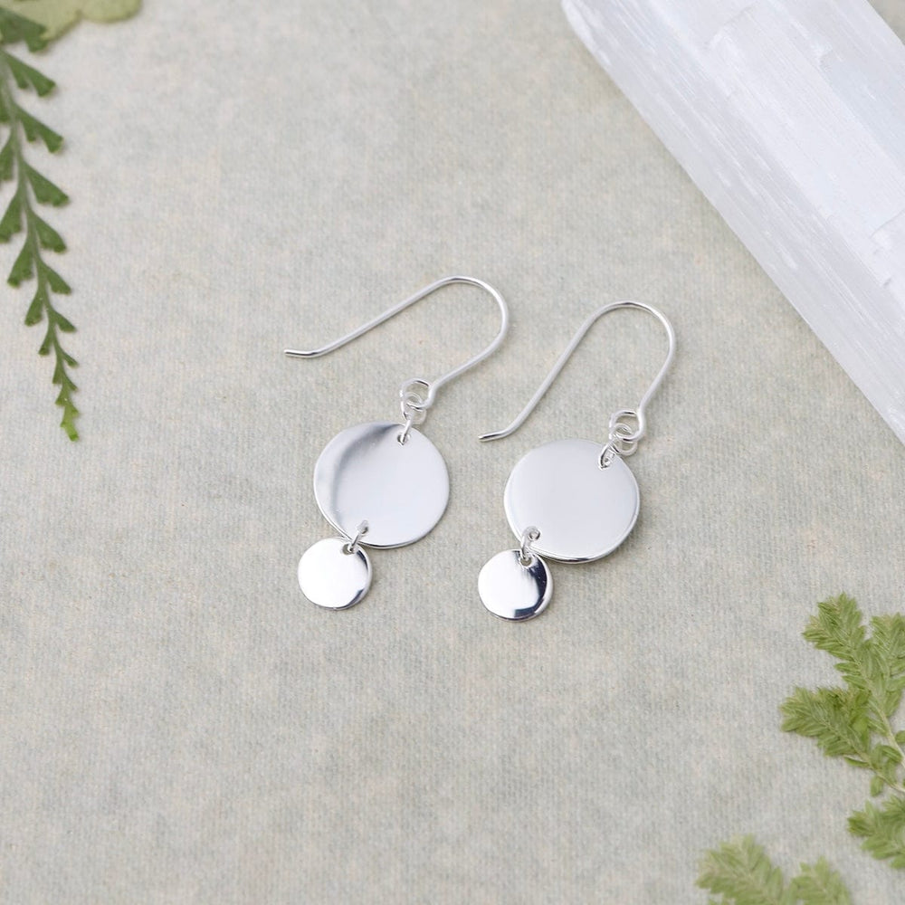 
                      
                        EAR Double Disc Drop Earrings in Silver
                      
                    