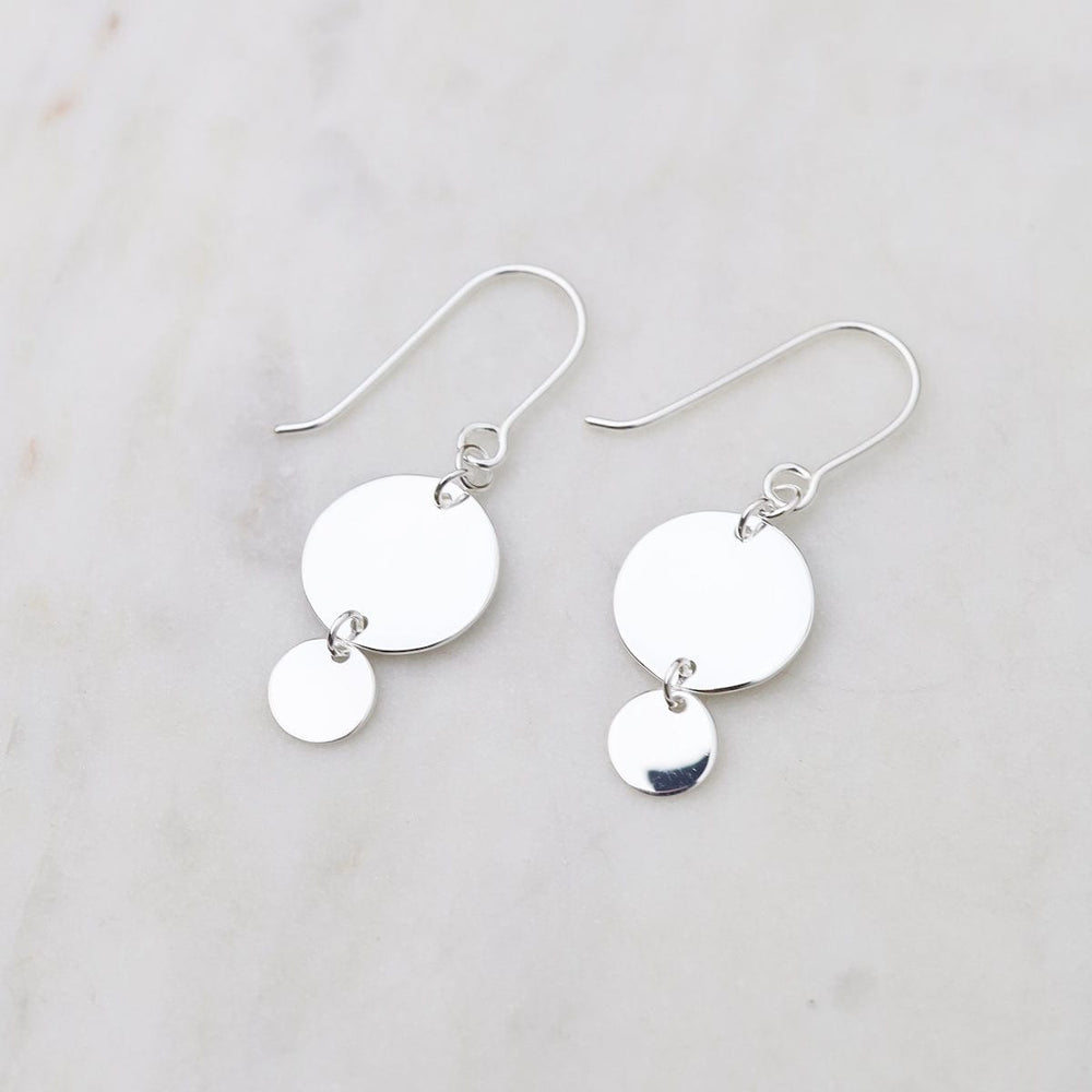 
                      
                        EAR Double Disc Drop Earrings in Silver
                      
                    