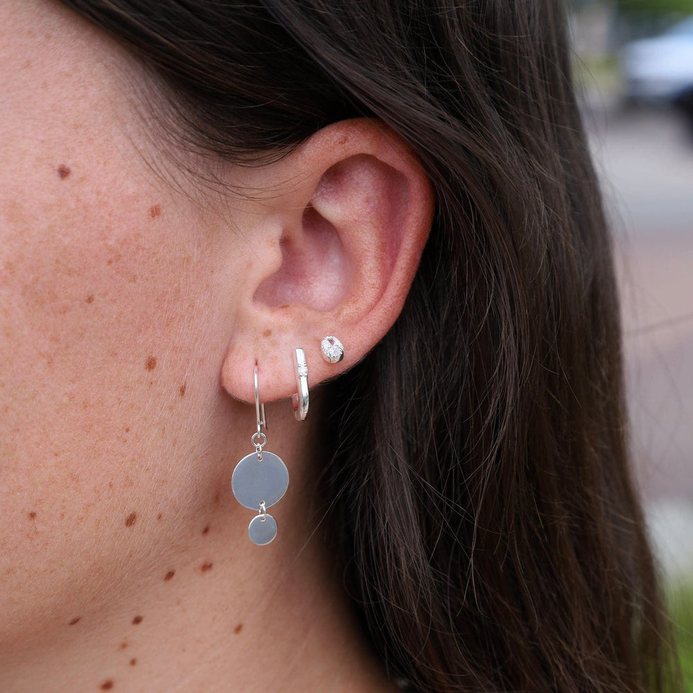 
                      
                        EAR Double Disc Drop Earrings in Silver
                      
                    