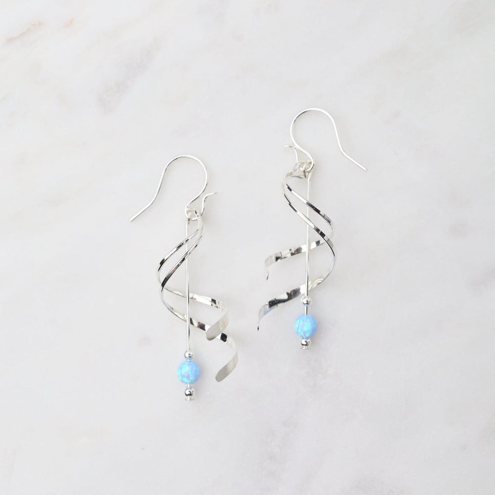 
                      
                        EAR Double Spiral with Hanging Blue Opal Ball Earrings
                      
                    