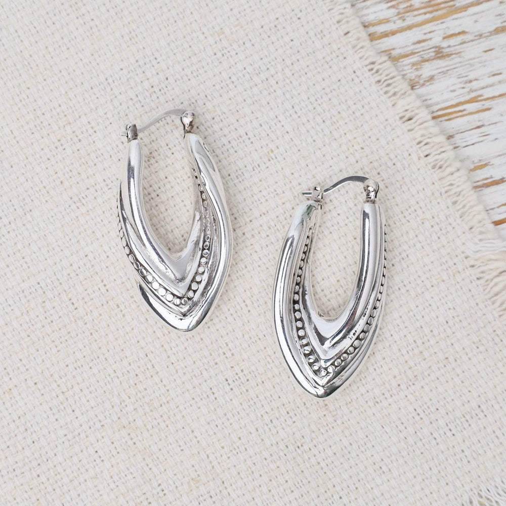 EAR Electroform Oval Patterned Hoops