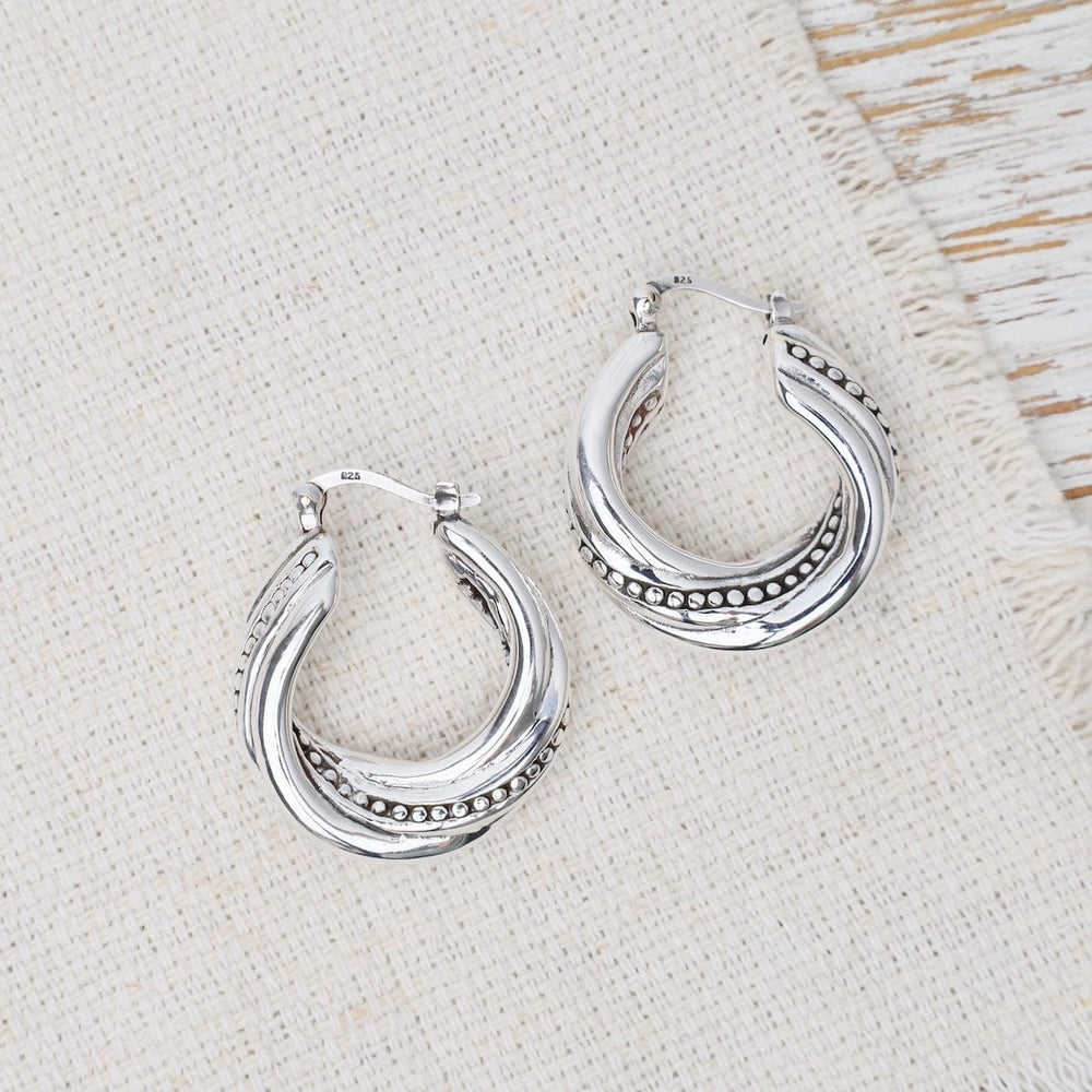 EAR Electroform Ribbed Banded Hoops