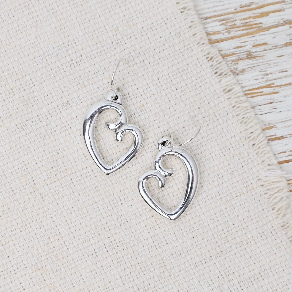 EAR Electroform Slanted Heart Dangle Earrings