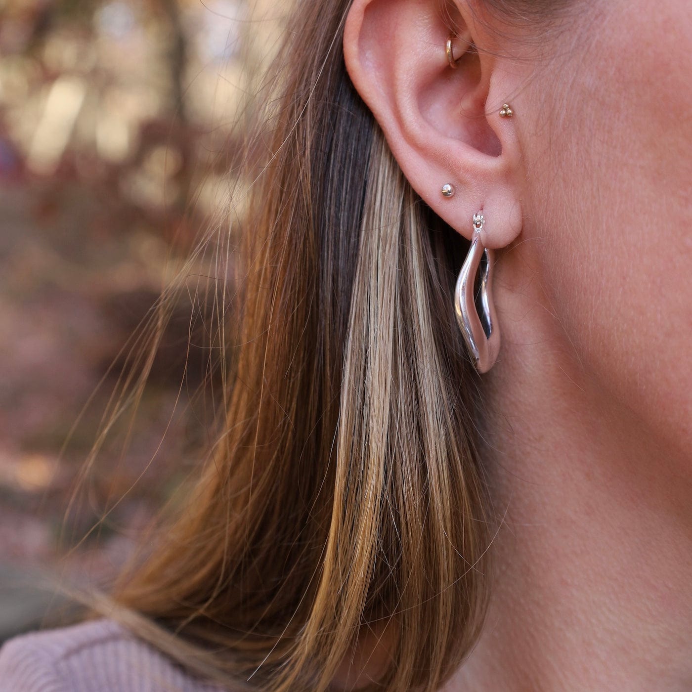 EAR Electroform Wavy Hoops