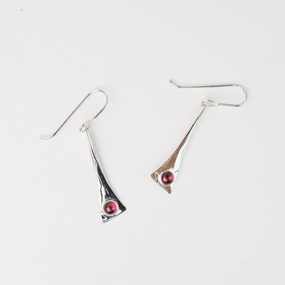 
                      
                        EAR Elongated Triangle Earring with Garnet Cabochon
                      
                    