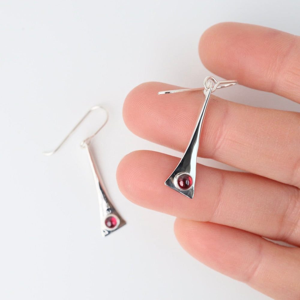 
                      
                        EAR Elongated Triangle Earring with Garnet Cabochon
                      
                    