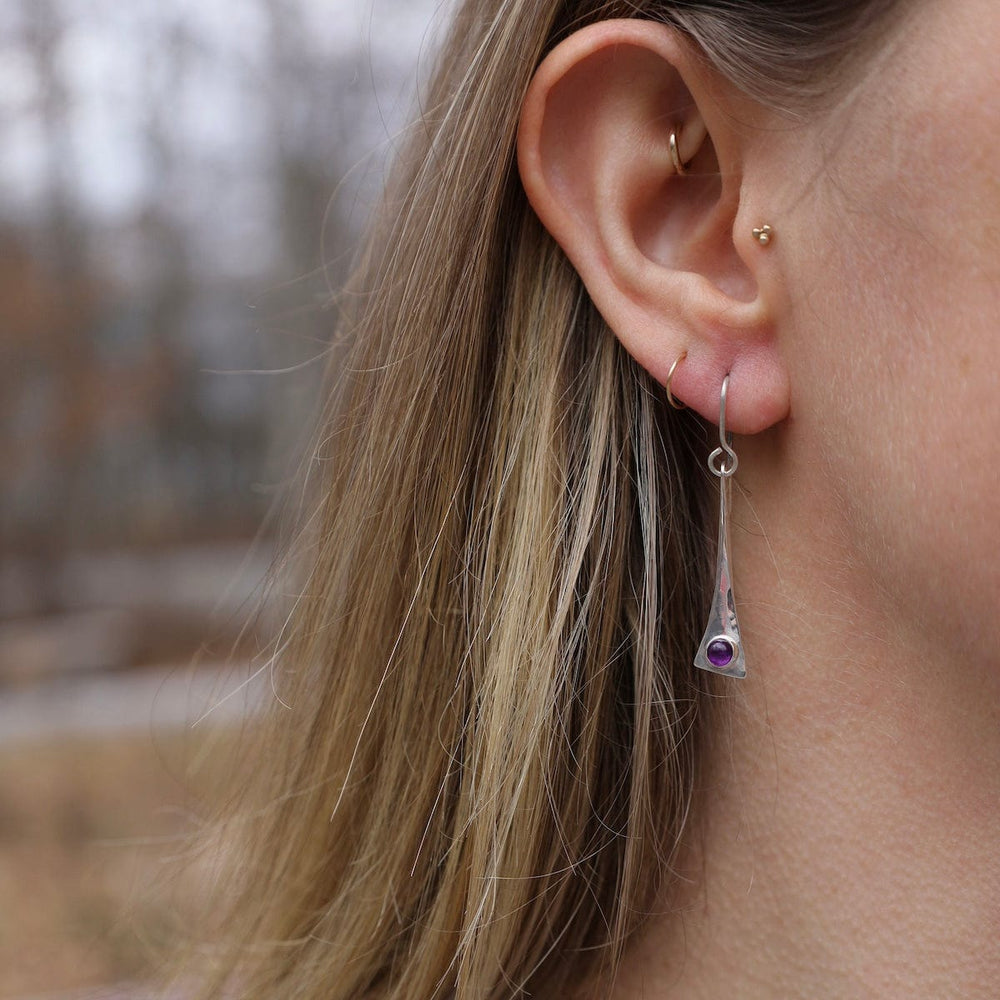 
                      
                        EAR Elongated Triangle Earrings with Amethyst
                      
                    