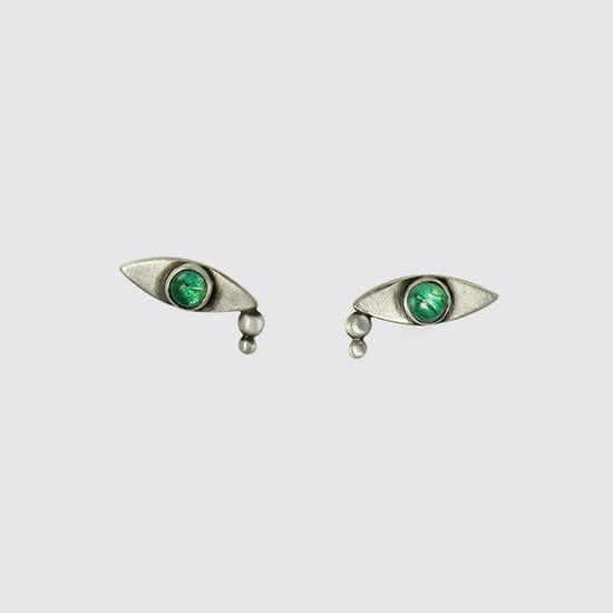 EAR Emerald Crying Eye Stud Earrings