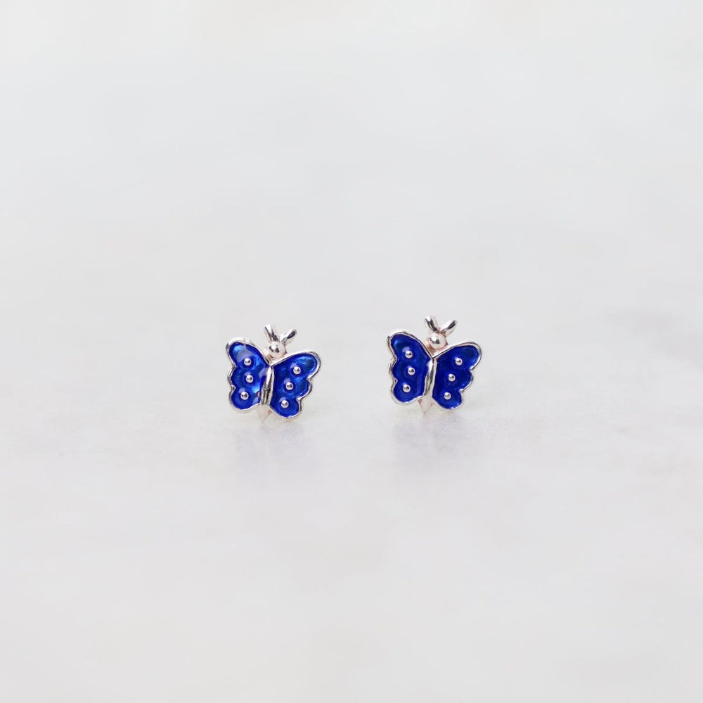 
                      
                        EAR Enamel Butterfly Post Earrings in Dark Blue
                      
                    