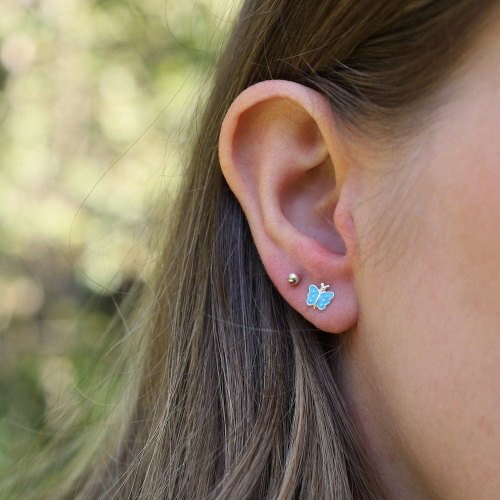 
                      
                        EAR Enamel Butterfly Post Earrings in Green
                      
                    