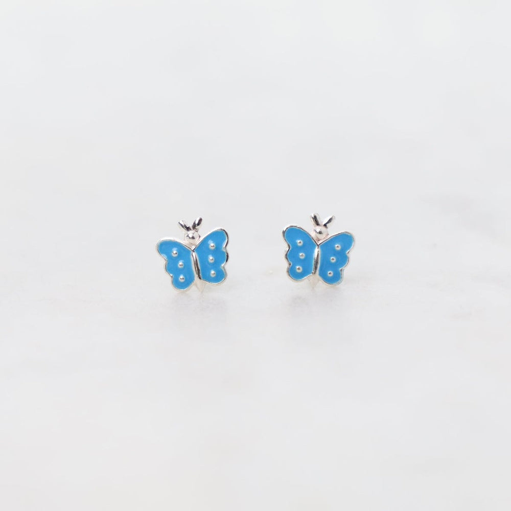 
                      
                        EAR Enamel Butterfly Post Earrings in Light Blue
                      
                    