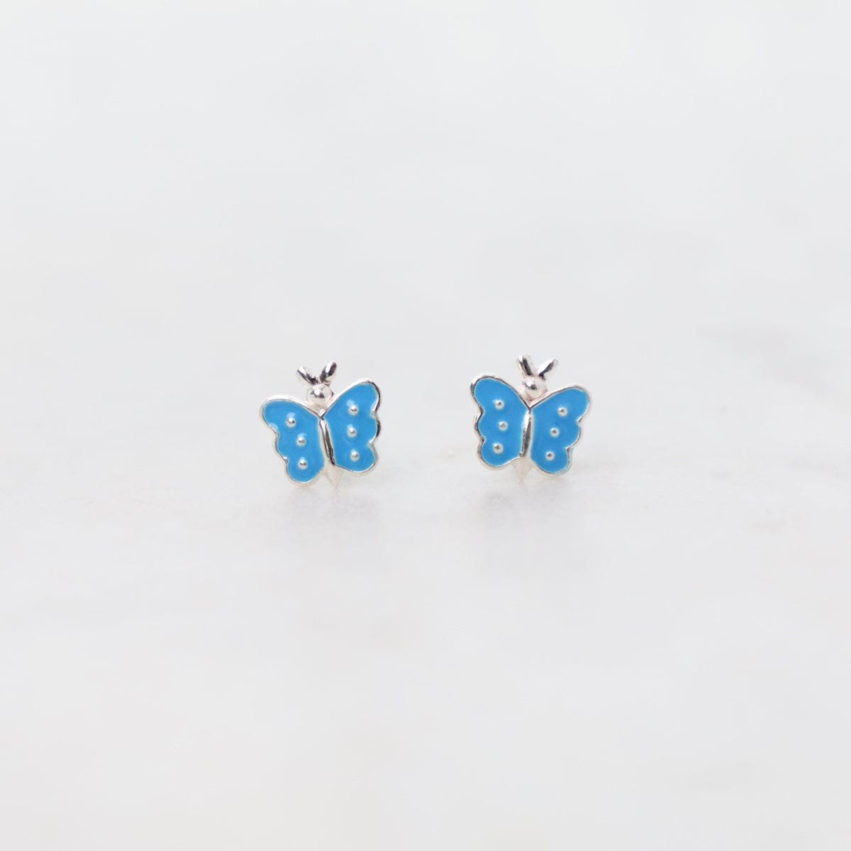 EAR Enamel Butterfly Post Earrings in Light Blue