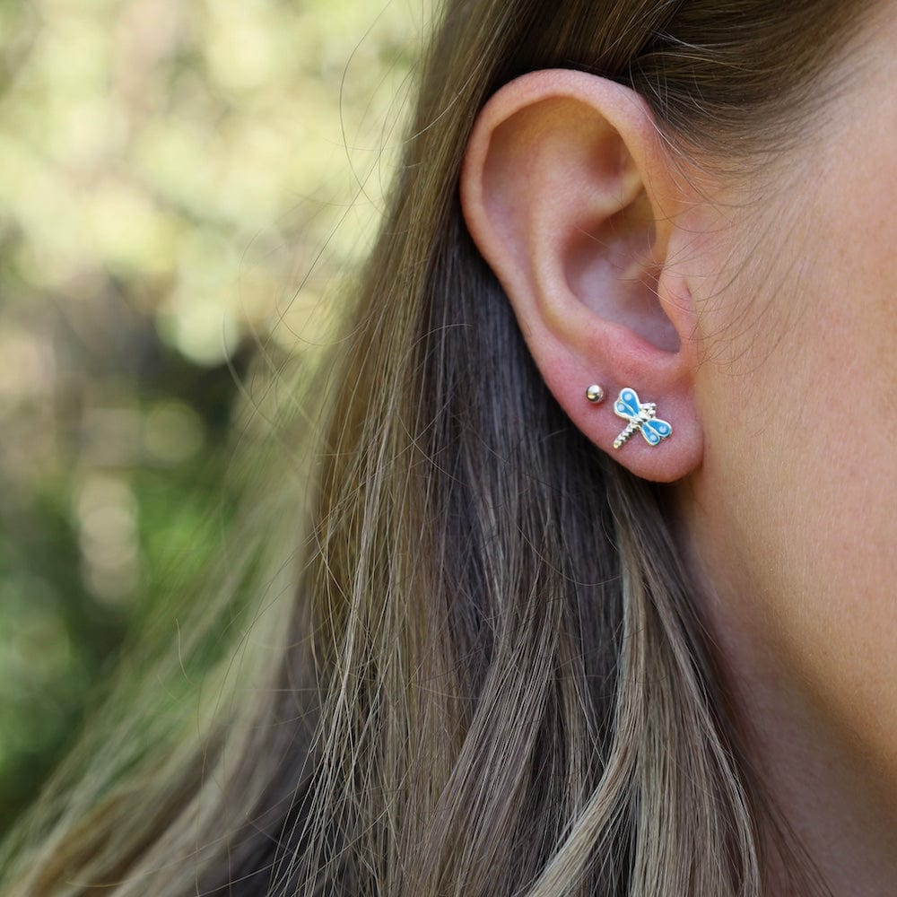 
                      
                        EAR Enamel Dragonfly Post Earrings in Light Blue
                      
                    