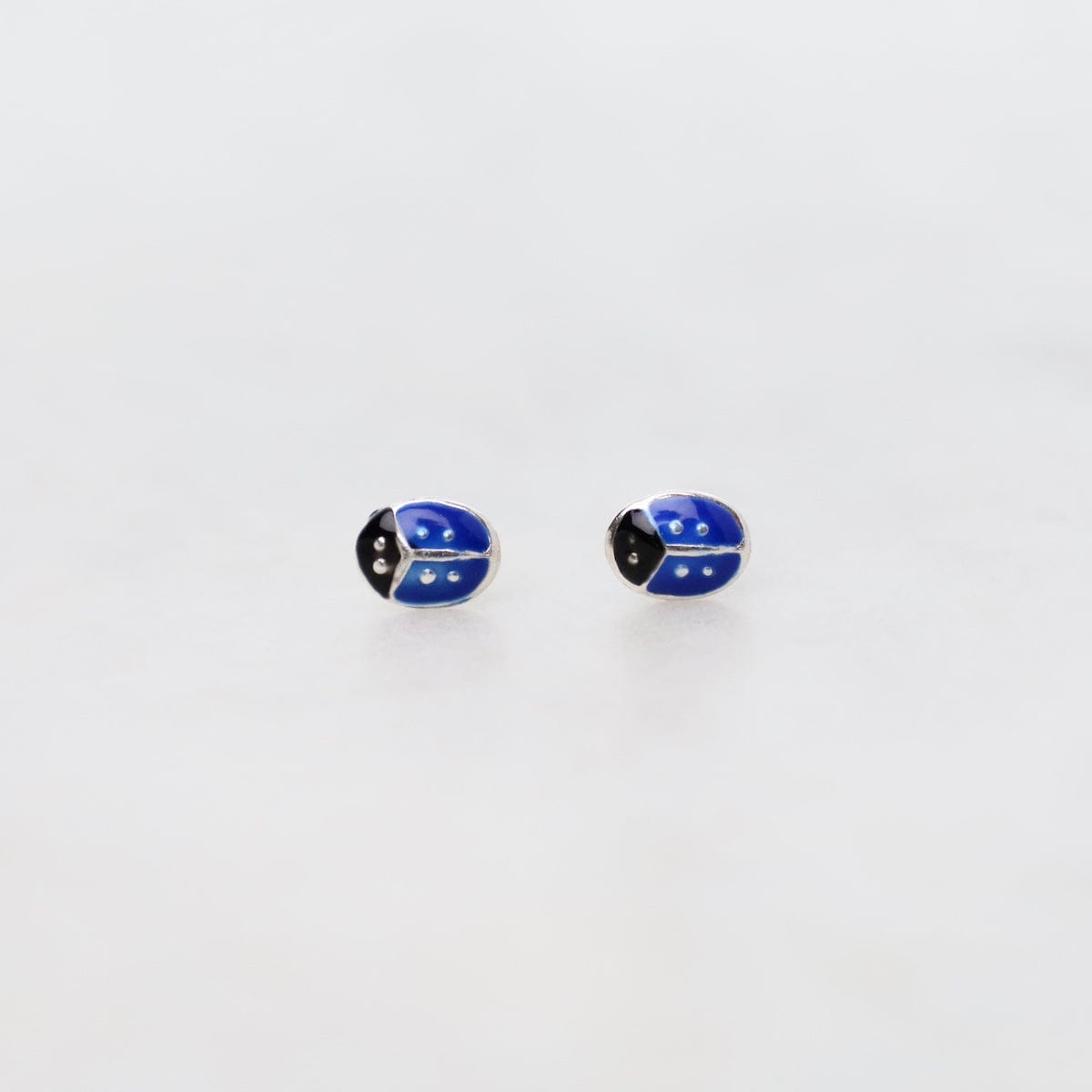 EAR Enamel Ladybug Post Earrings in Dark Blue