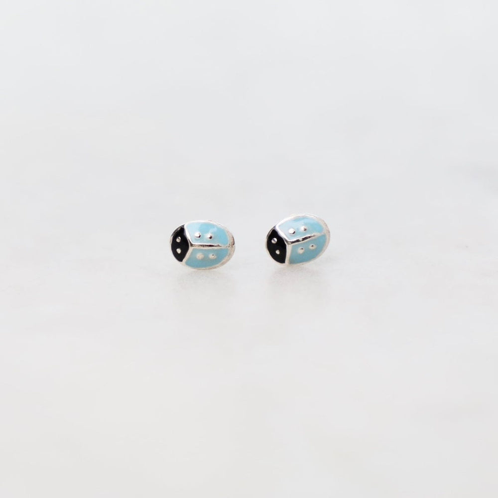 
                      
                        EAR Enamel Ladybug Post Earrings in Light Blue
                      
                    