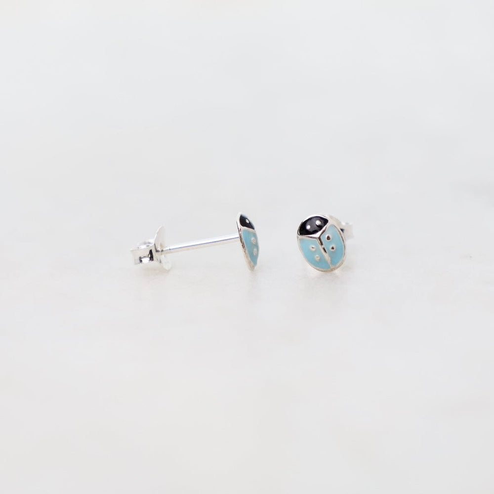 
                      
                        EAR Enamel Ladybug Post Earrings in Light Blue
                      
                    