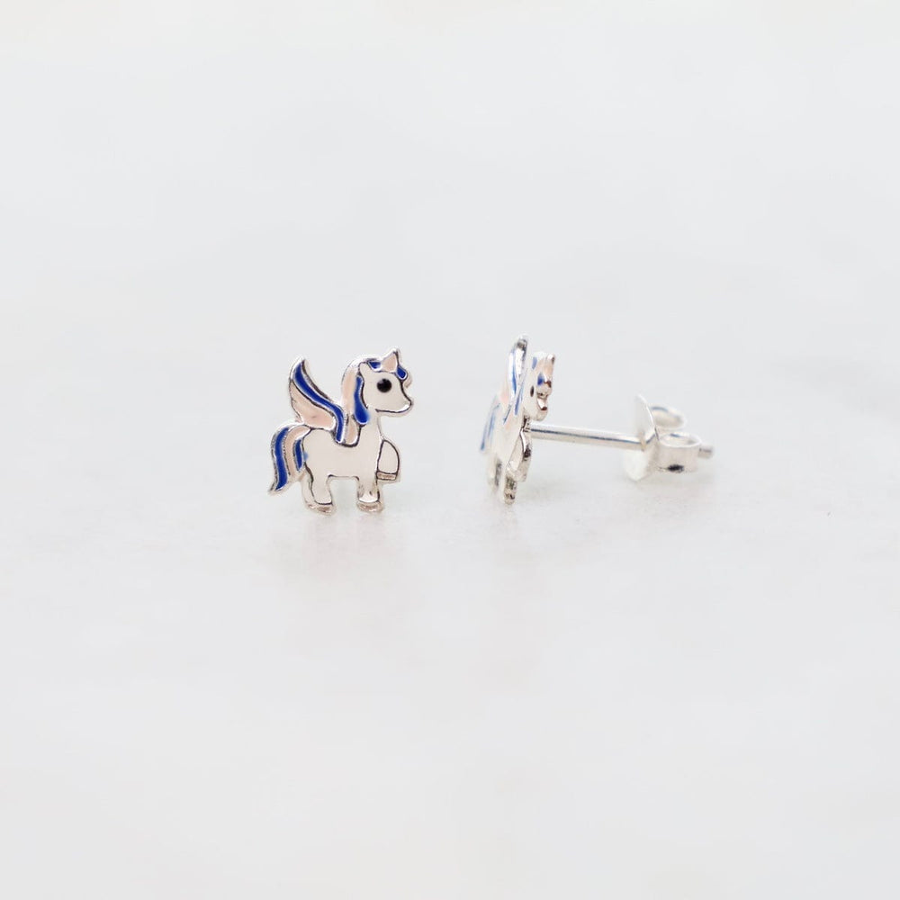 
                      
                        EAR Enamel Pegasus Post Earrings in Blue
                      
                    