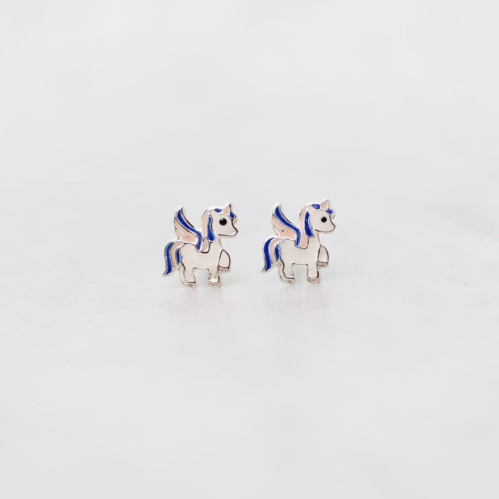 EAR Enamel Pegasus Post Earrings in Blue