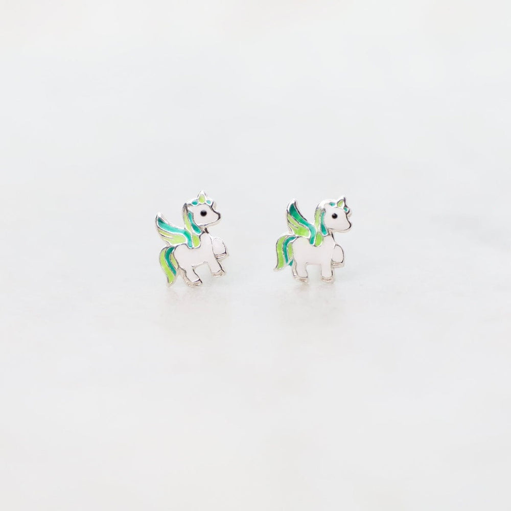 
                      
                        EAR Enamel Pegasus Post Earrings in Green
                      
                    