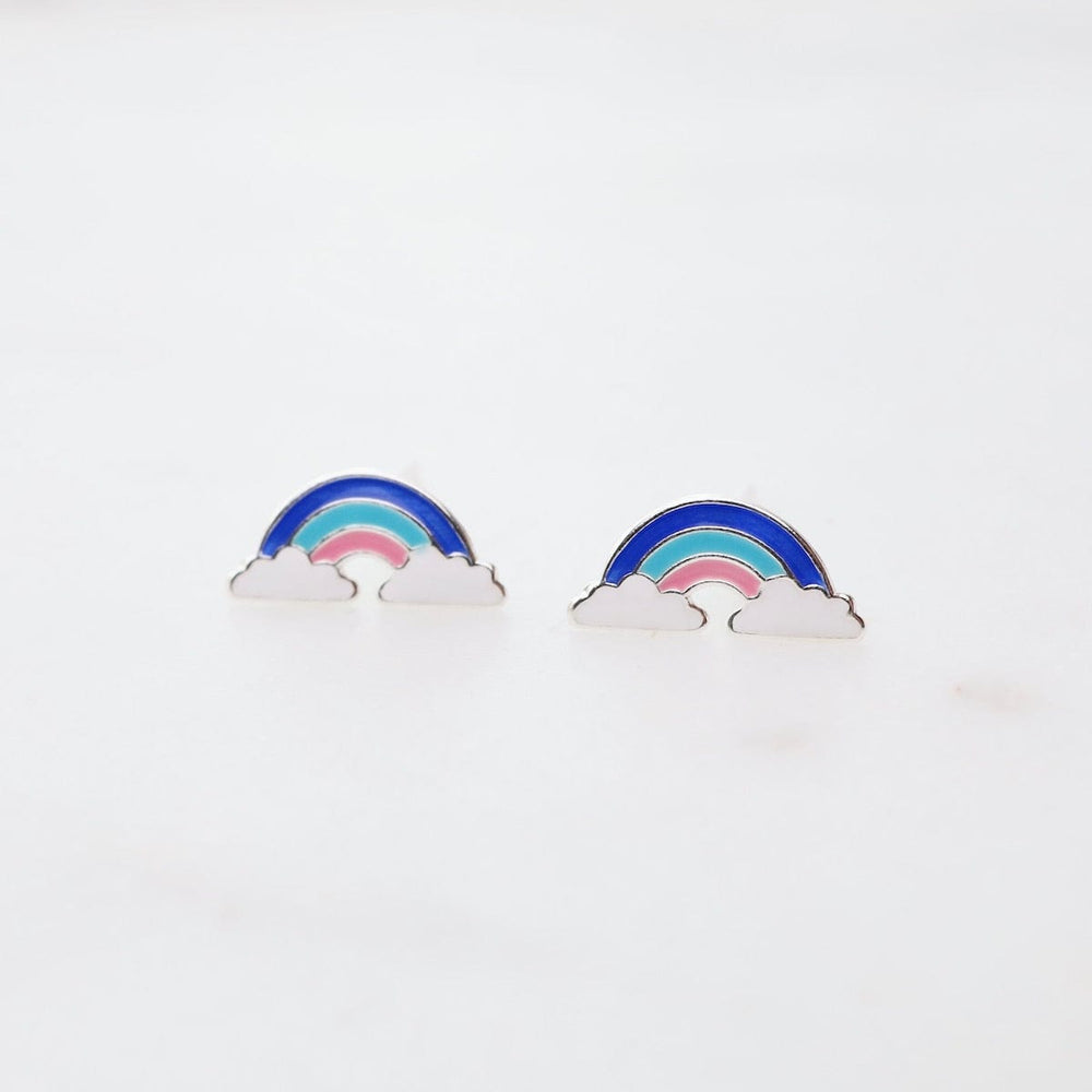 
                      
                        EAR Enamel Rainbow in Clouds Post Earrings - Blue, Light Blue, & Pink
                      
                    