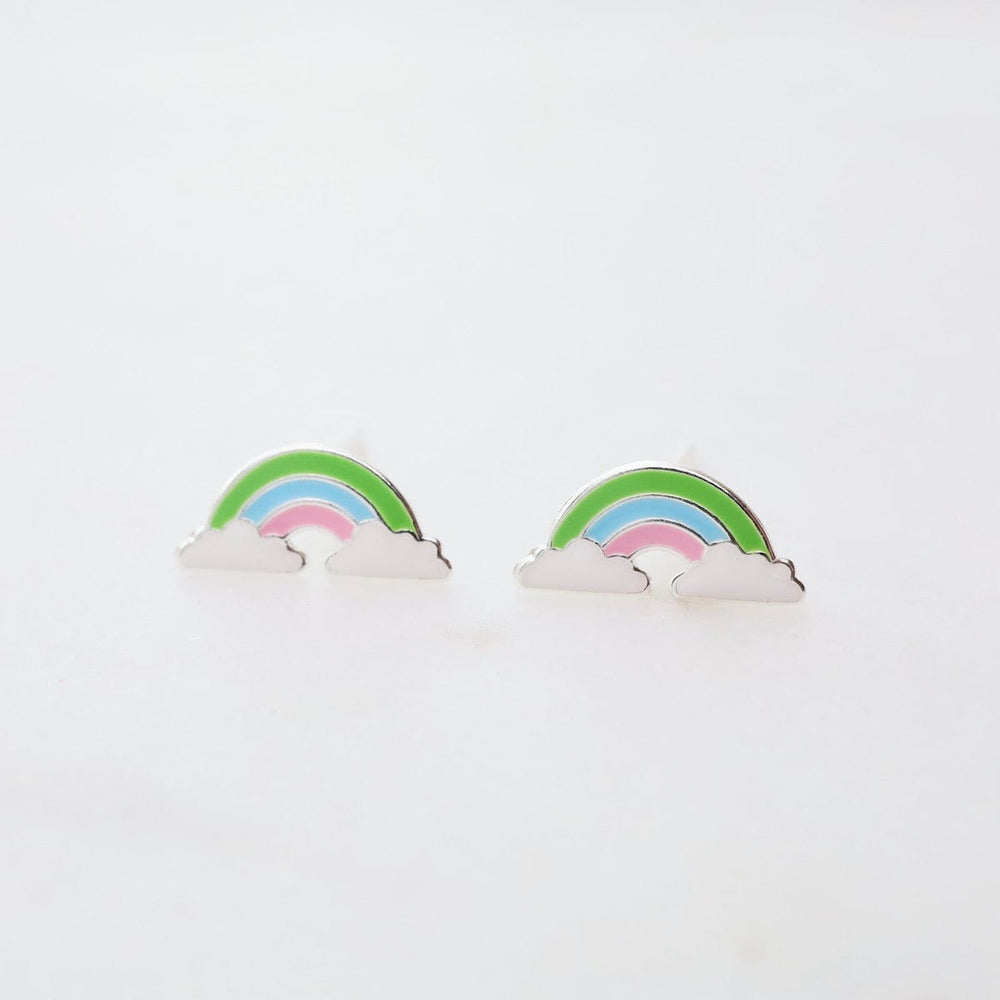 
                      
                        EAR Enamel Rainbow in Clouds Post Earrings - Green, Blue, & Pink
                      
                    