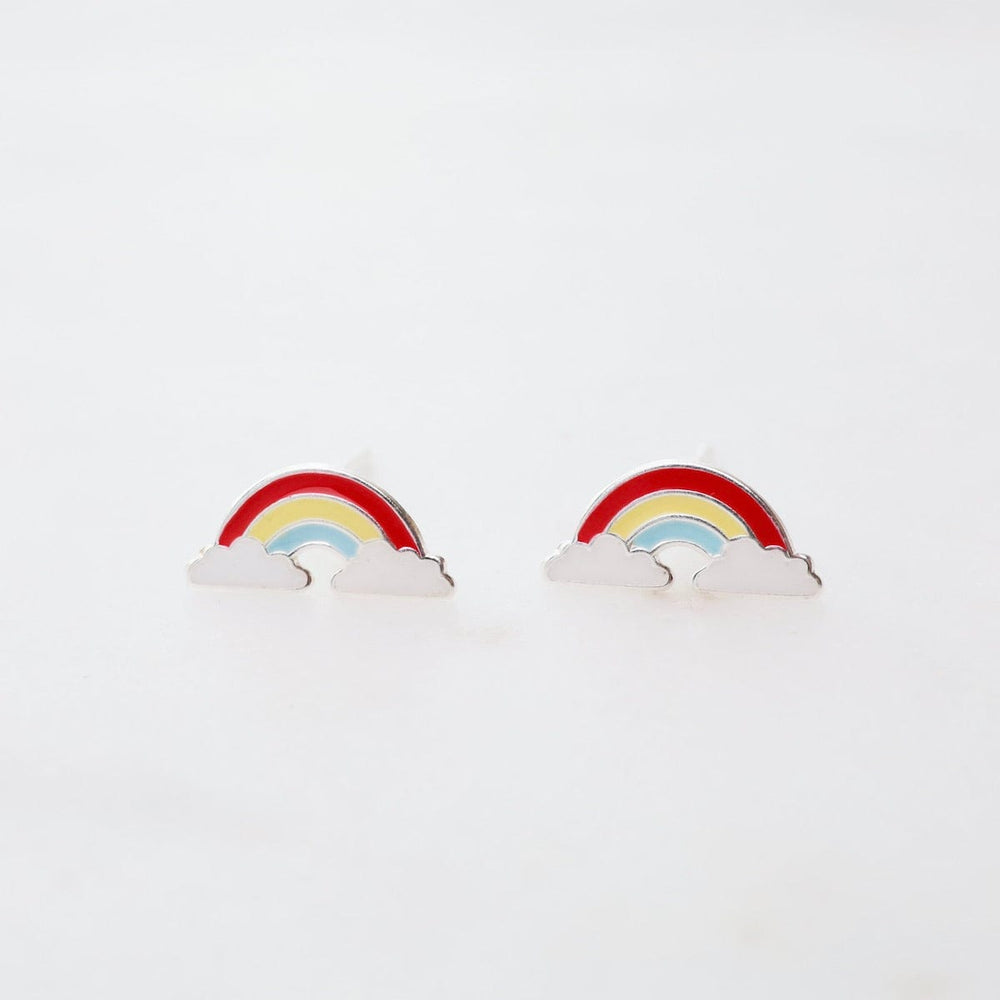 
                      
                        EAR Enamel Rainbow in Clouds Post Earrings - Red, Yellow, & Light Blue
                      
                    