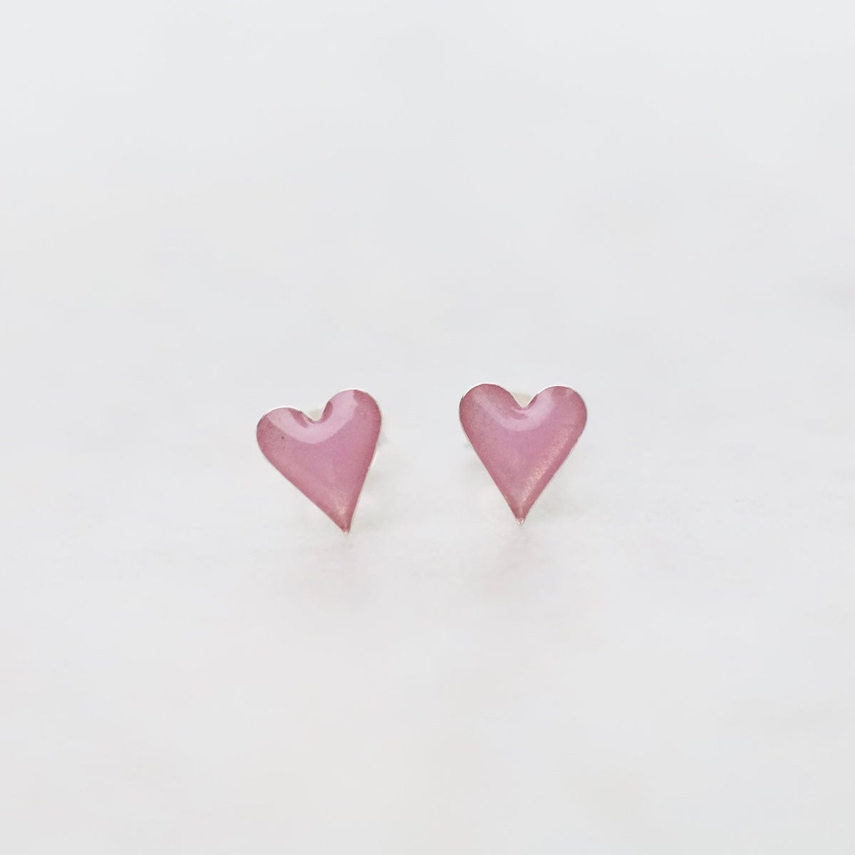 EAR Enamel Sparkle Heart Post Earrings in Lavender