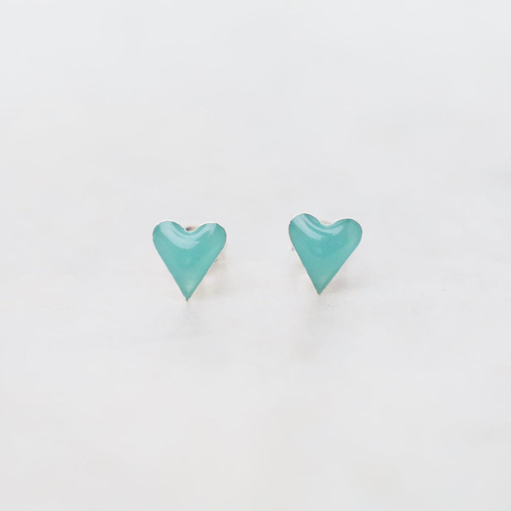 
                      
                        EAR Enamel Sparkle Heart Post Earrings in Light Blue
                      
                    