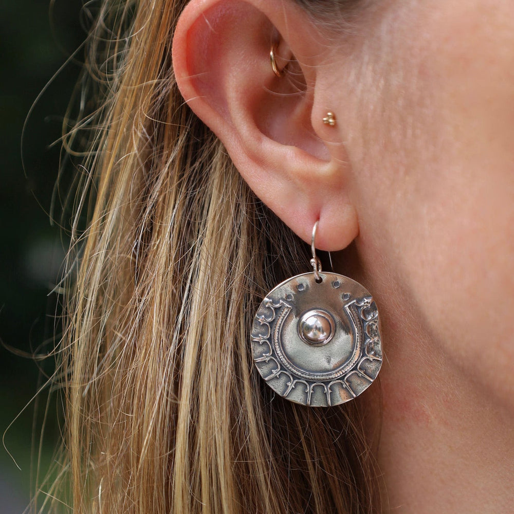 EAR Etruscan Shield Earrings - Large