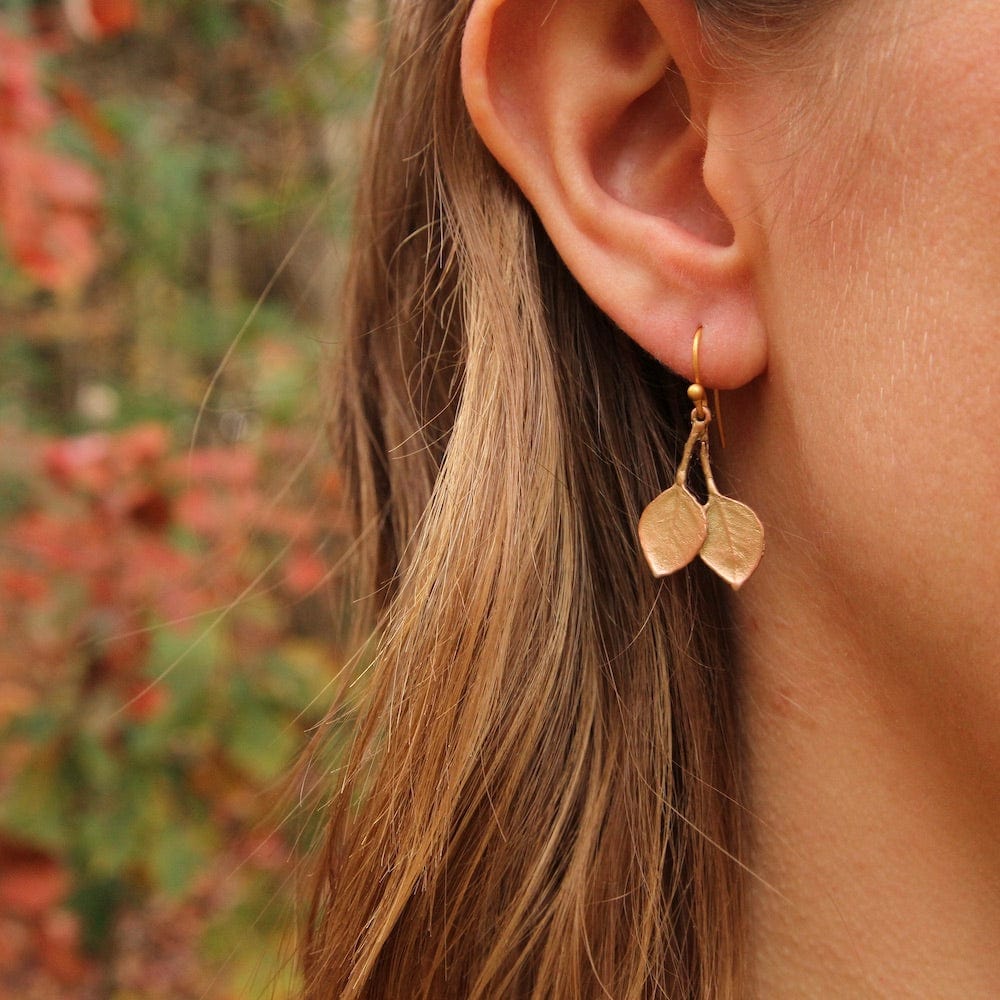 EAR Eucalyptus Round Leaf Wire Earrings