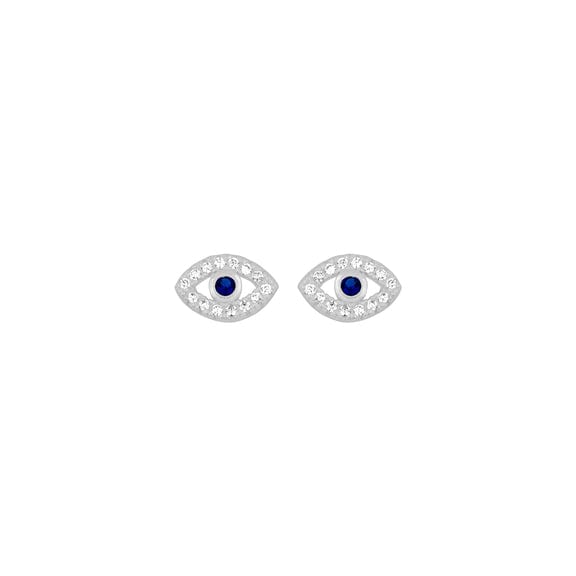 EAR Evil Eye Stud ~ Sterling Silver