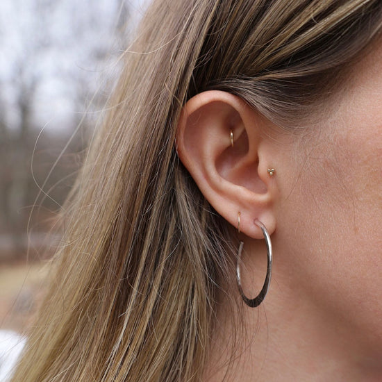 EAR Extra Large Hammered Hoop Earrings