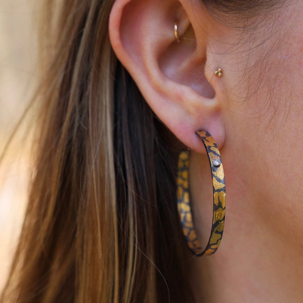 
                      
                        EAR Extra Large Speckled Hoops with Diamonds
                      
                    