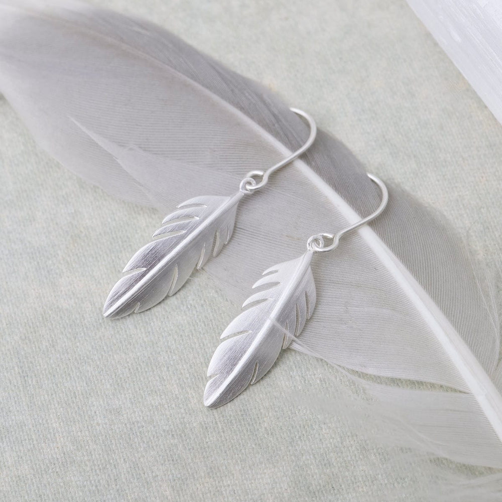 
                  
                    EAR Extra Small Solid Feather Earrings - Brushed Sterling Silver
                  
                