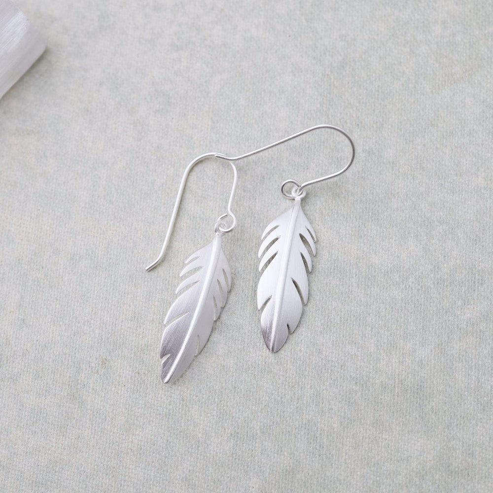 
                  
                    EAR Extra Small Solid Feather Earrings - Brushed Sterling Silver
                  
                