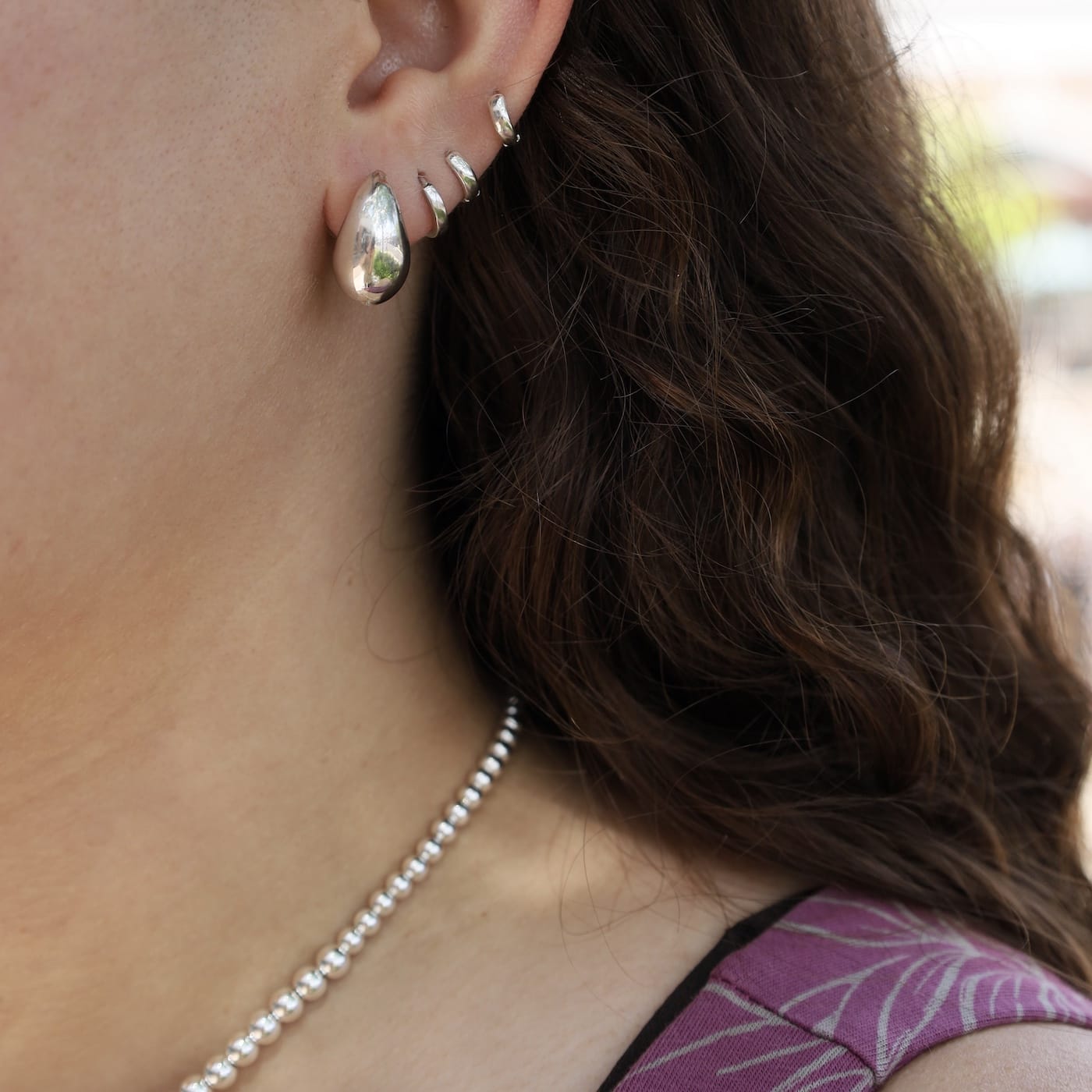 EAR Extra Small Sterling Silver Raindrop Earrings