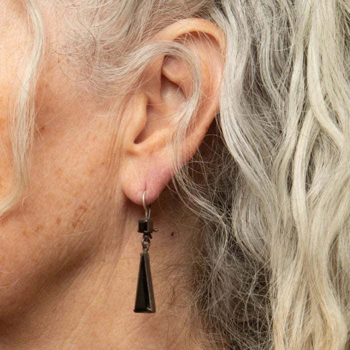 EAR Faceted Black Onyx Drops