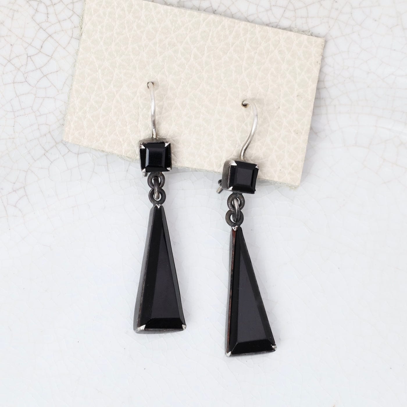 EAR Faceted Black Onyx Drops