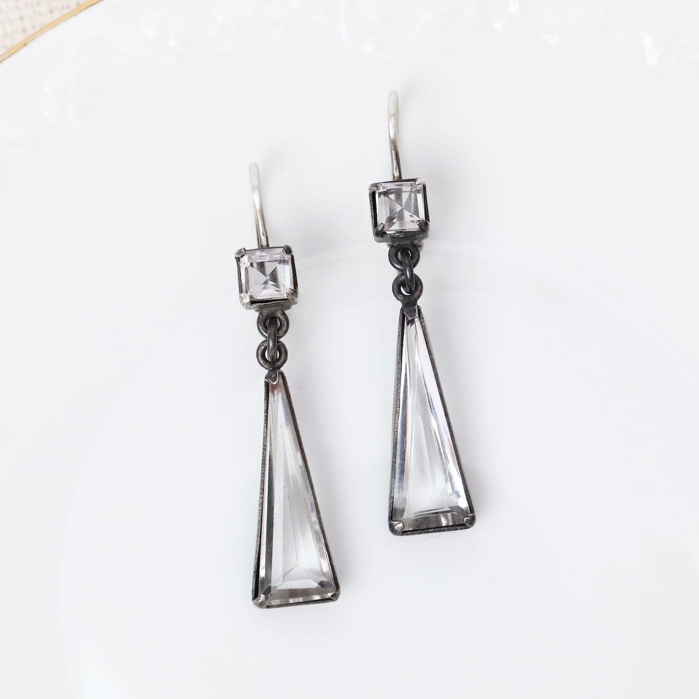 EAR Faceted Clear Quartz  Drops