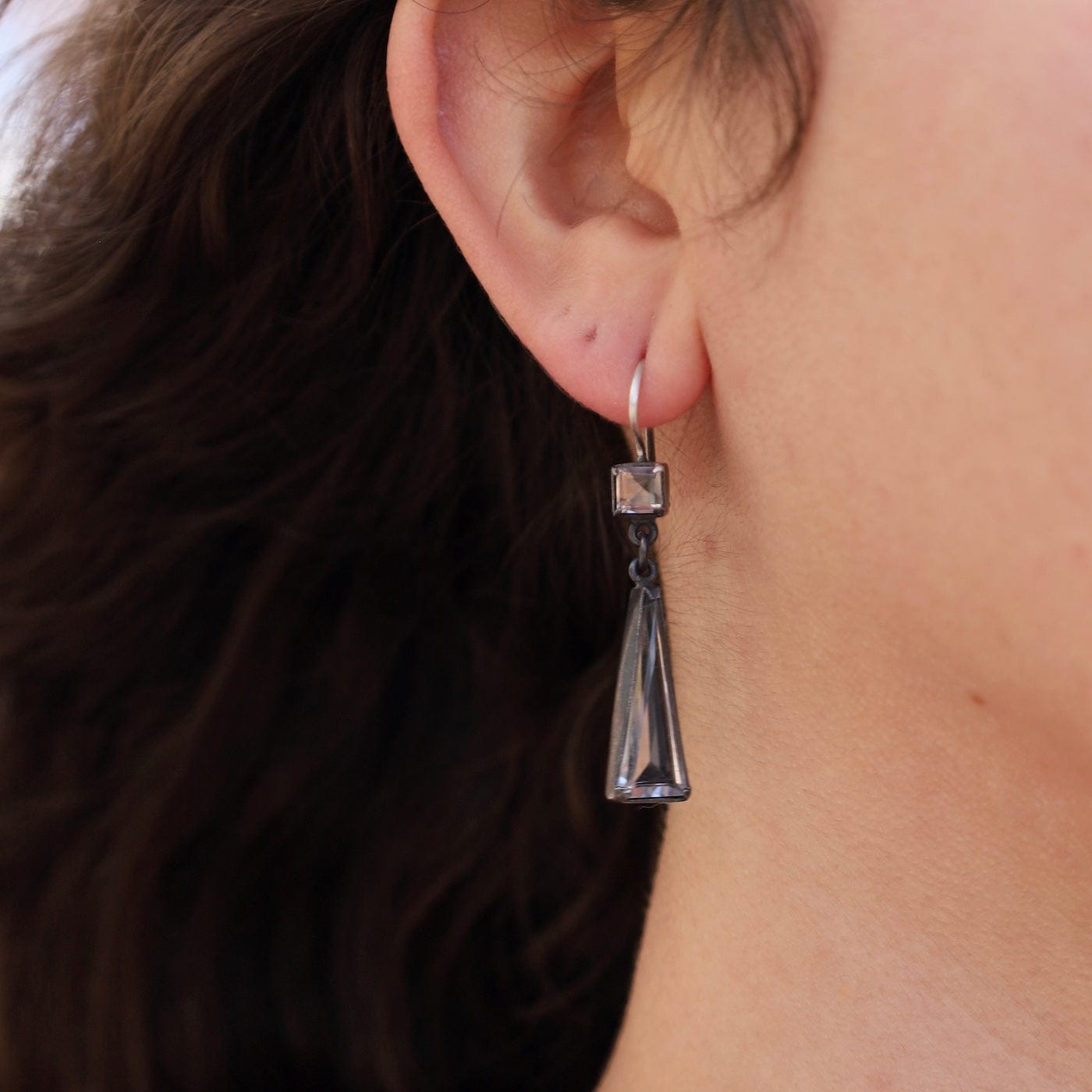 EAR Faceted Clear Quartz  Drops