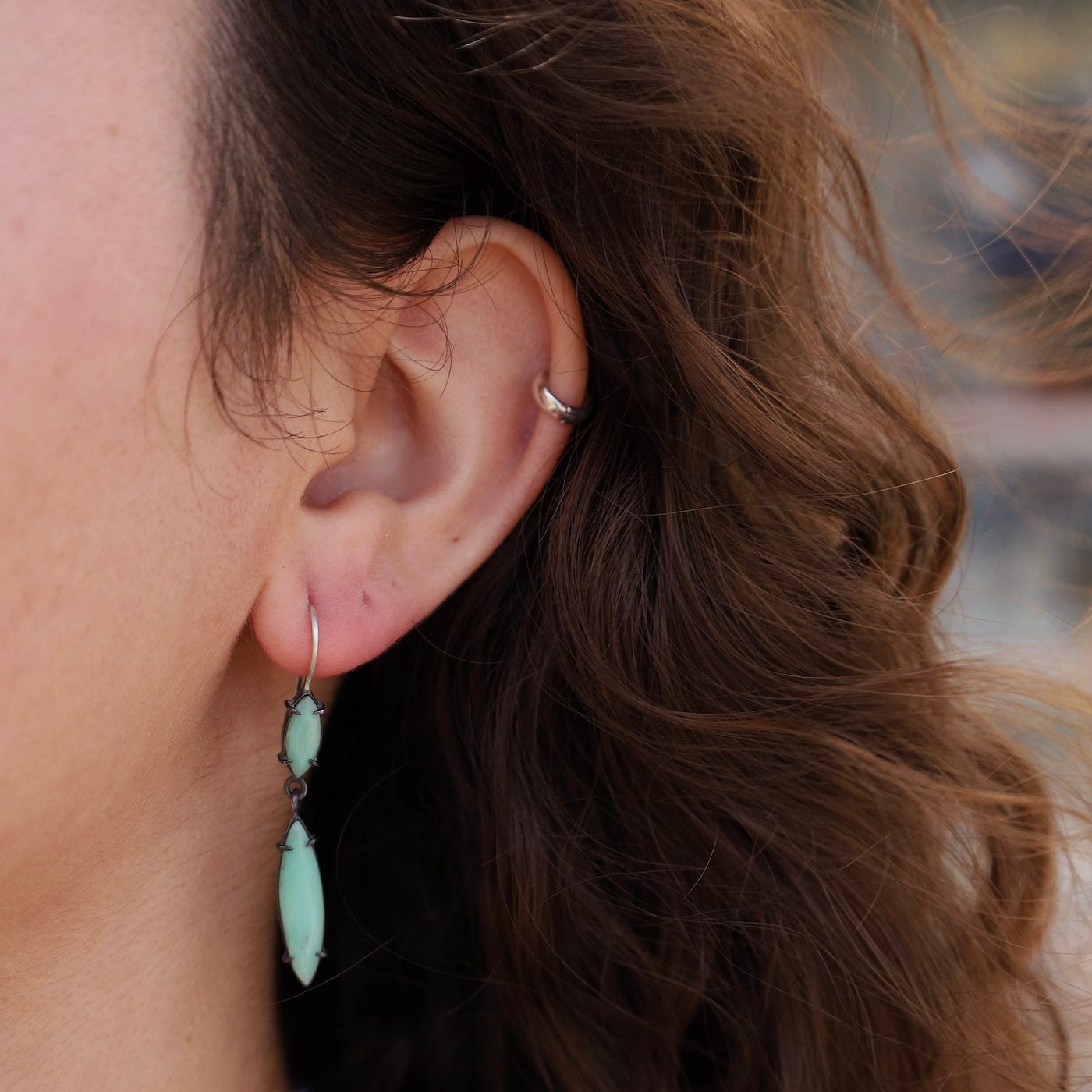 EAR Faceted Marquis Chrysoprase Drop Earrings