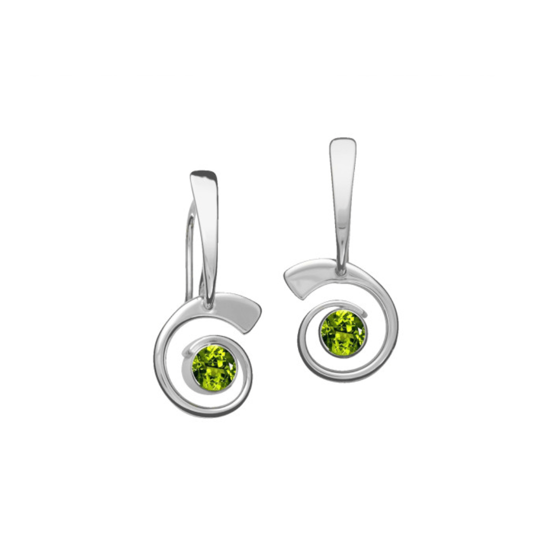 EAR Faceted Peridot Nautilus Earrings