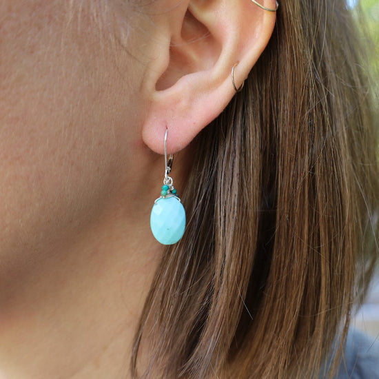 Load image into Gallery viewer, EAR Faceted Turquoise Earring
