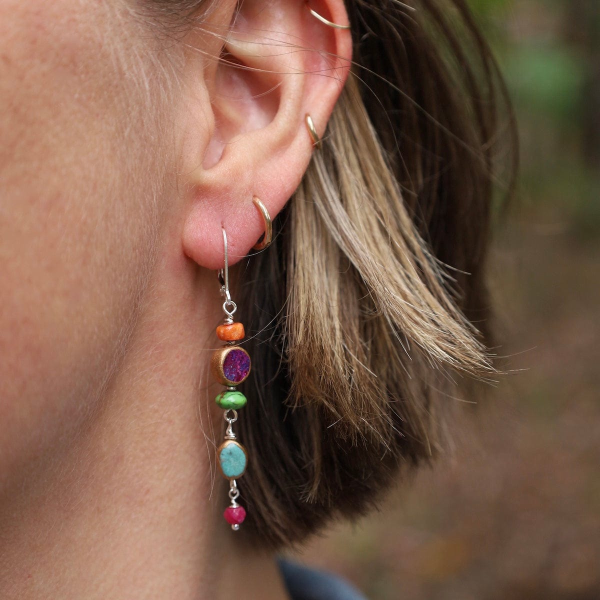 EAR Falling Leaves Silver Earrings