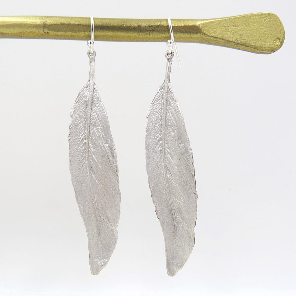 
                      
                        EAR Feather Silver Finish Linear Earrings
                      
                    