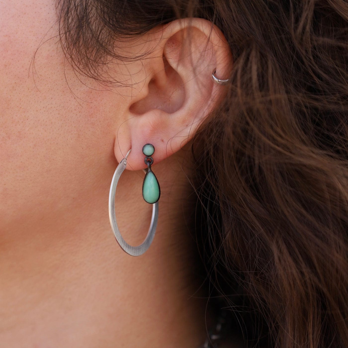 EAR Flat Medium Hoop Earrings