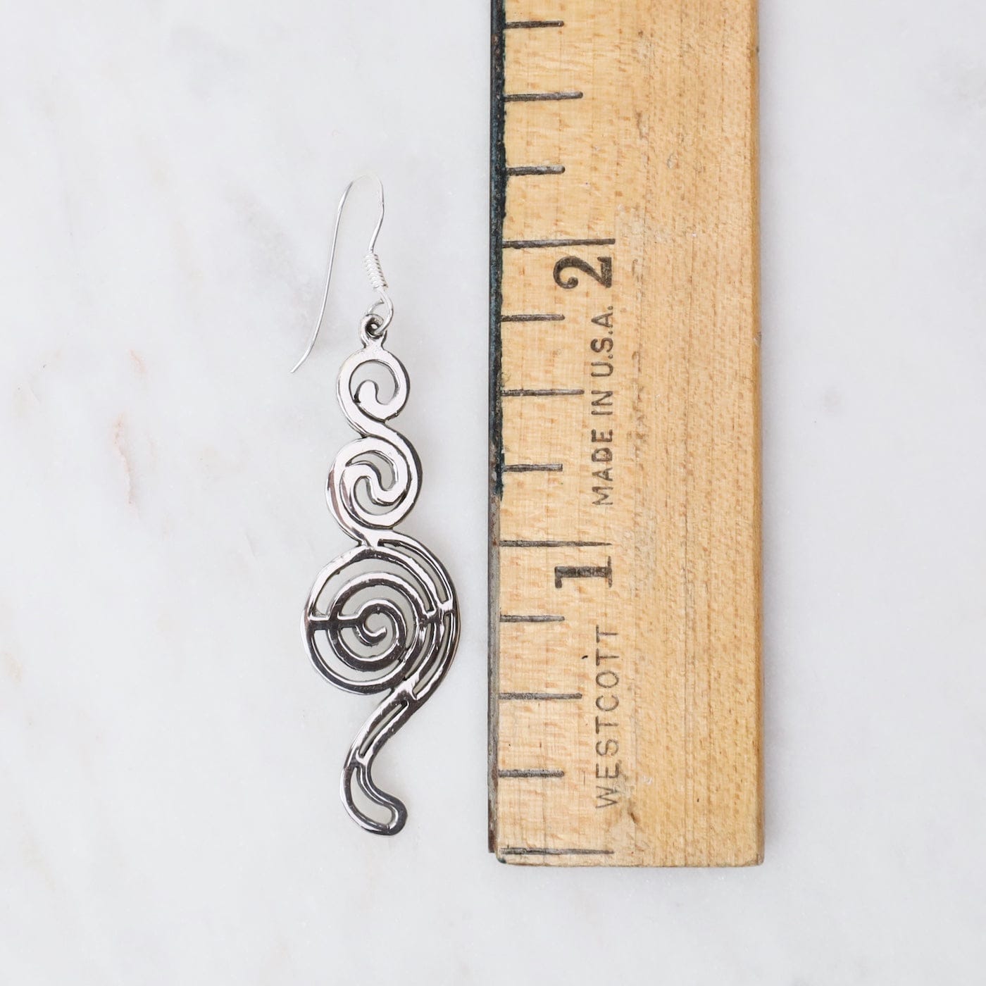 EAR Flat Spiral with Swirling Tail Earrings