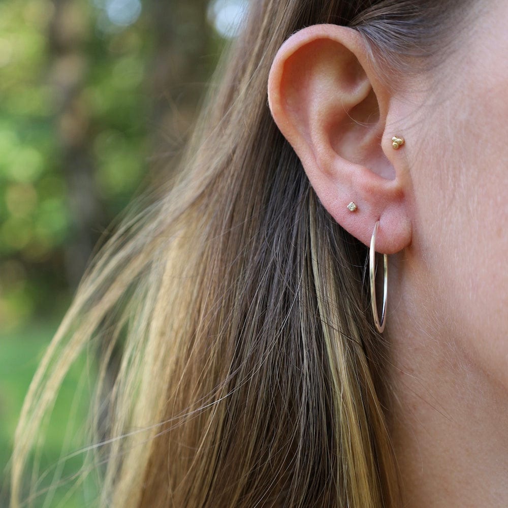 EAR Flattened Oval Hoop Earring - 25mm Sterling Silver