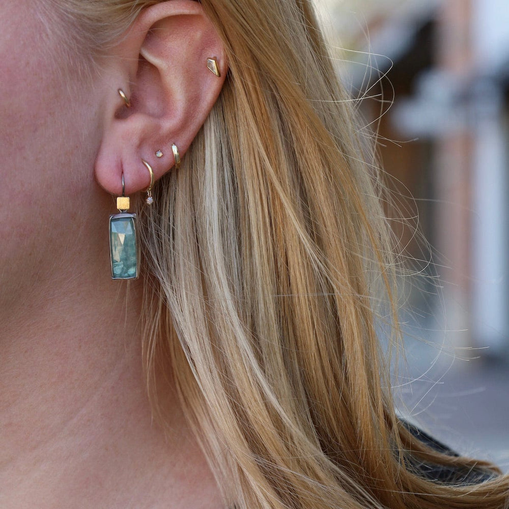 EAR Fold Earrings with Sky Blue Kyanite