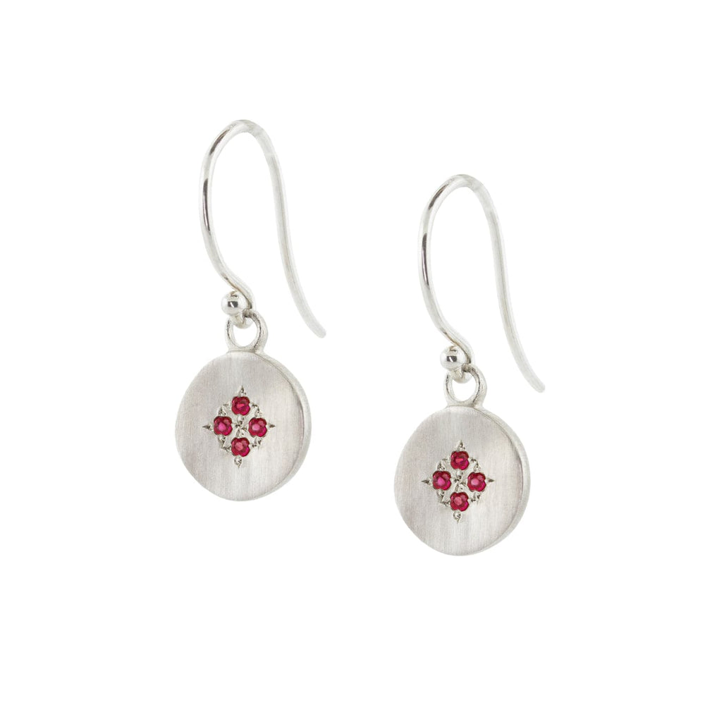 EAR Four Star Wave Charm Earrings With Ruby